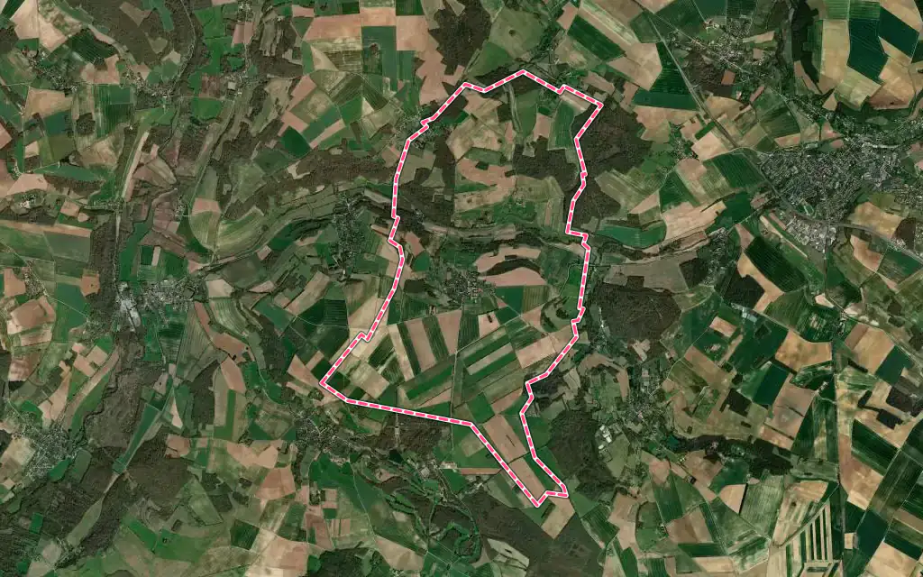 Vue satellite de Omerville avec ses contours administratifs