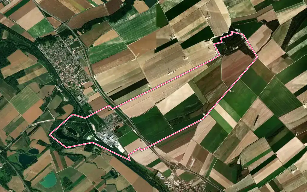 Vue satellite de Omey avec ses contours administratifs