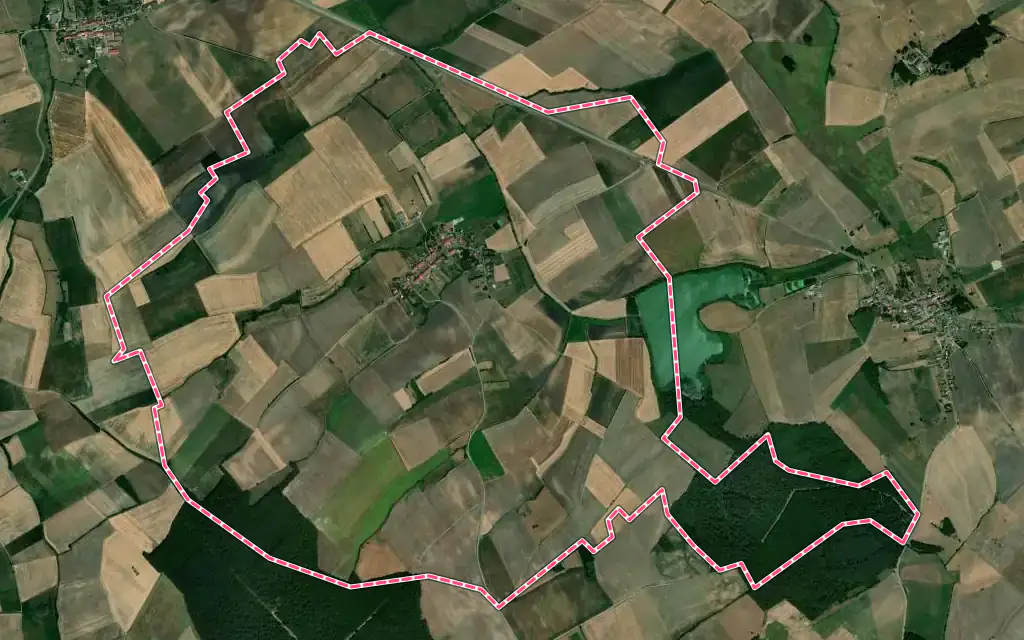 Vue satellite de Ommeray avec ses contours administratifs