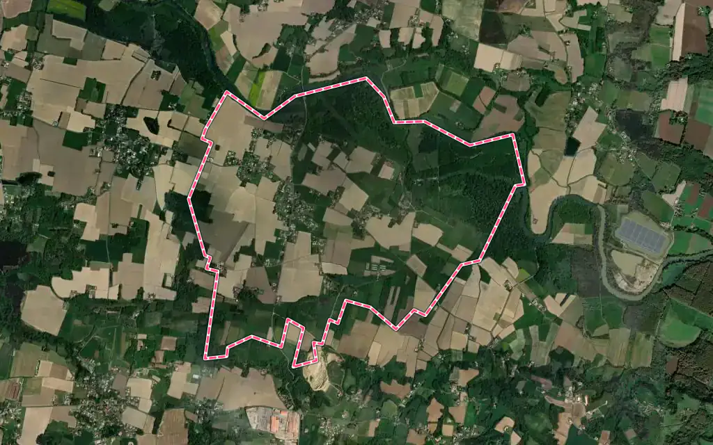 Vue satellite de Onard avec ses contours administratifs