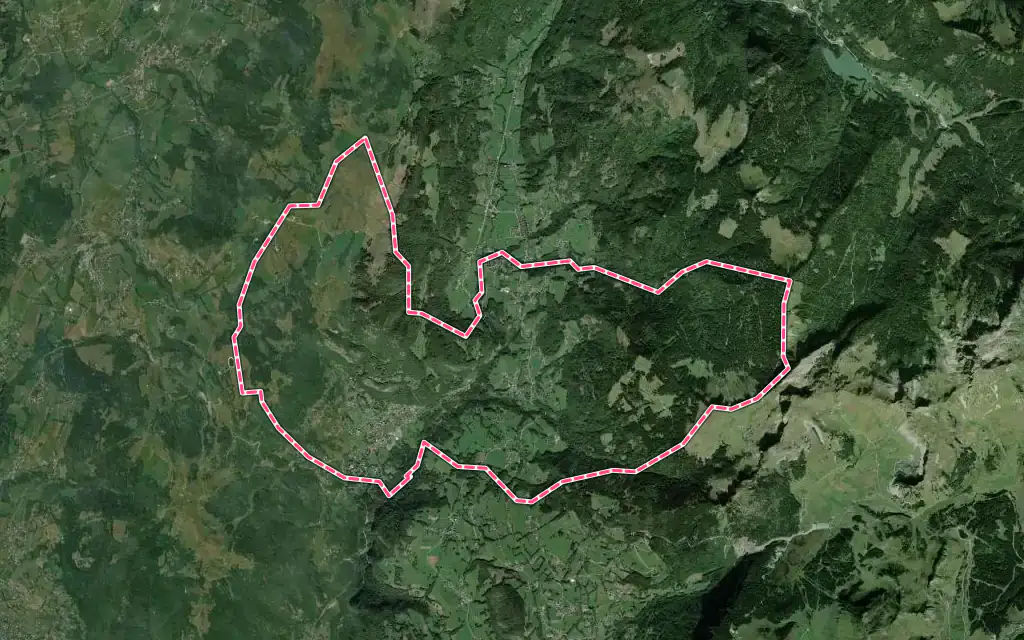 Vue satellite de Onnion avec ses contours administratifs