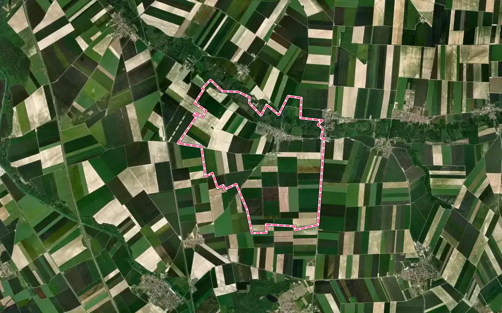 Vue satellite de Orainville avec ses contours administratifs