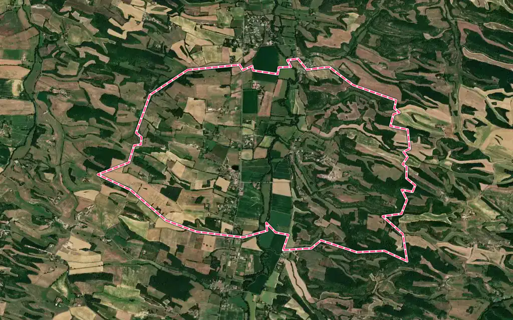 Vue satellite de Orbessan avec ses contours administratifs