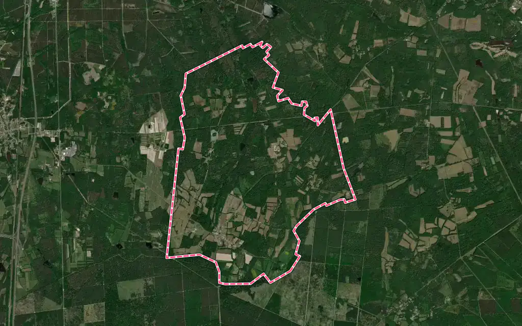 Vue satellite de Orçay avec ses contours administratifs