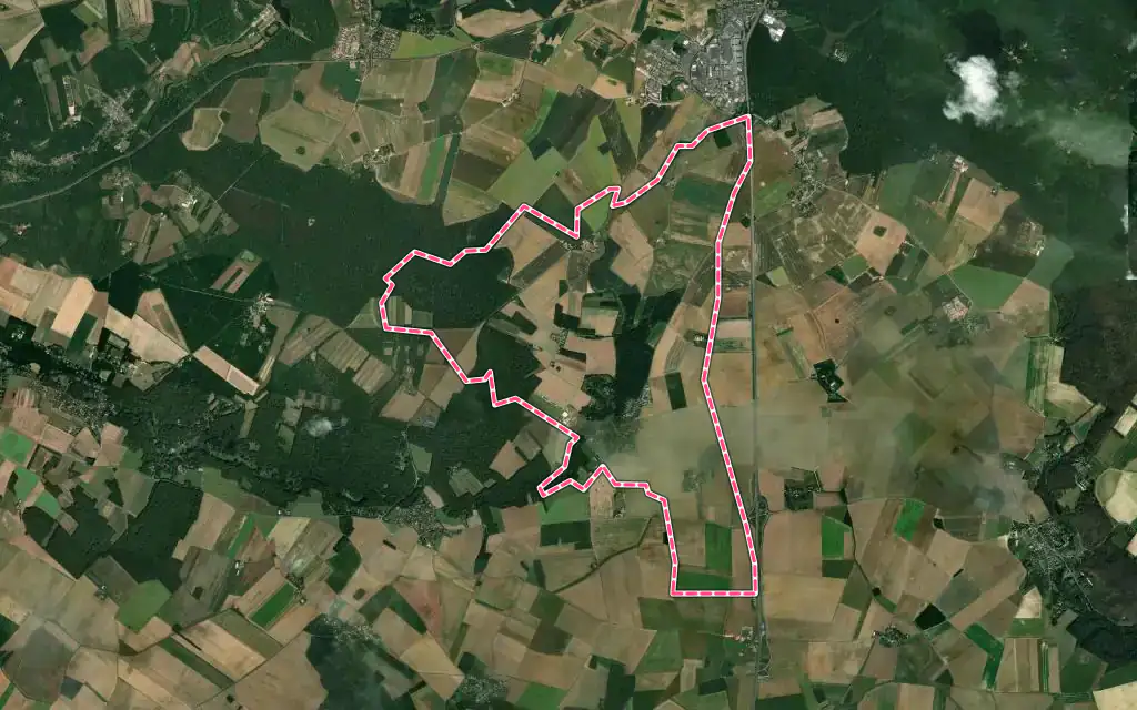 Vue satellite de Orcemont avec ses contours administratifs