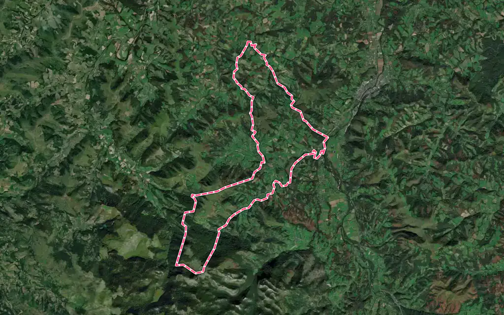 Vue satellite de Ordiarp avec ses contours administratifs
