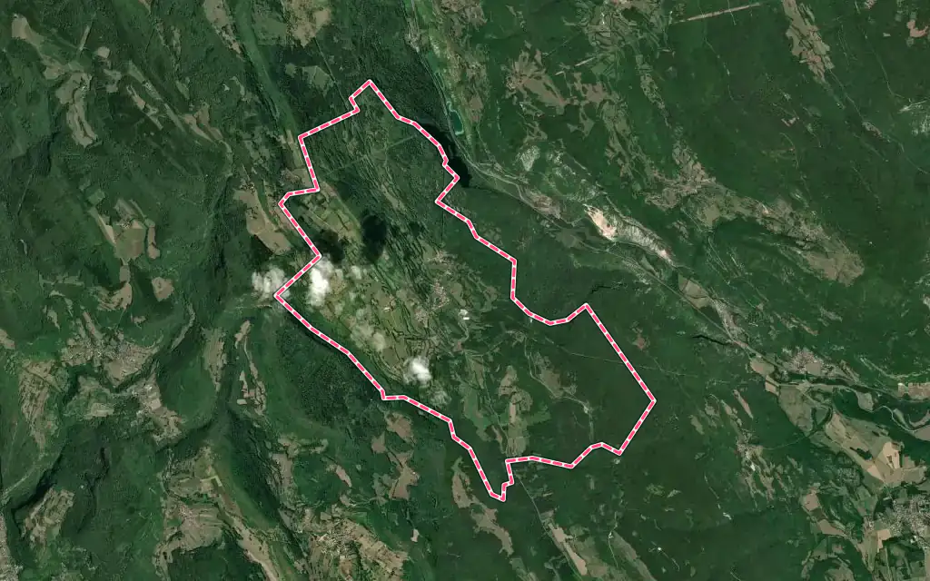 Vue satellite de Ordonnaz avec ses contours administratifs