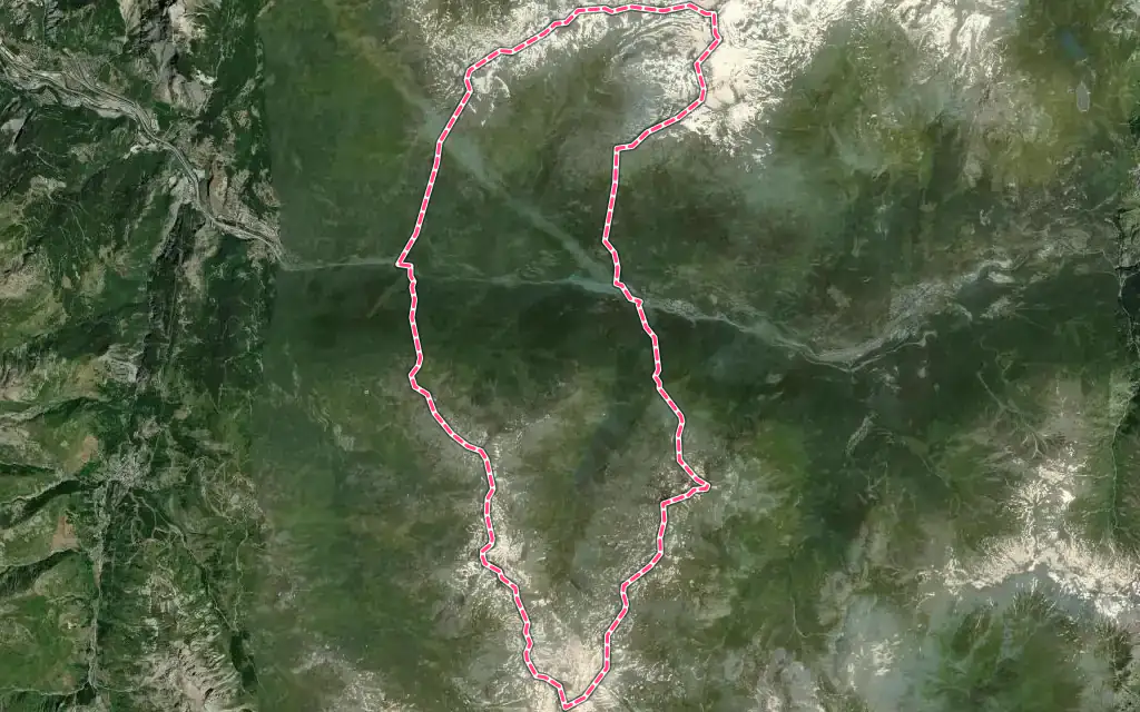 Vue satellite de Orelle avec ses contours administratifs