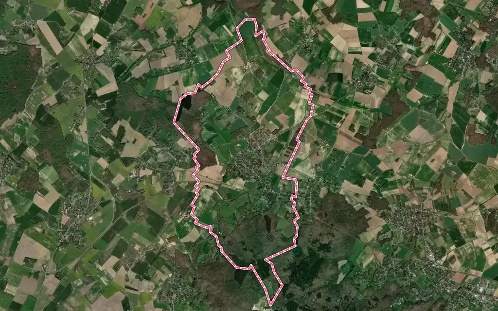 Vue satellite de Orgerus avec ses contours administratifs
