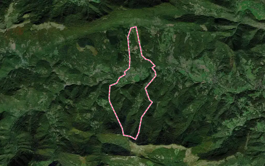 Vue satellite de Orgibet avec ses contours administratifs
