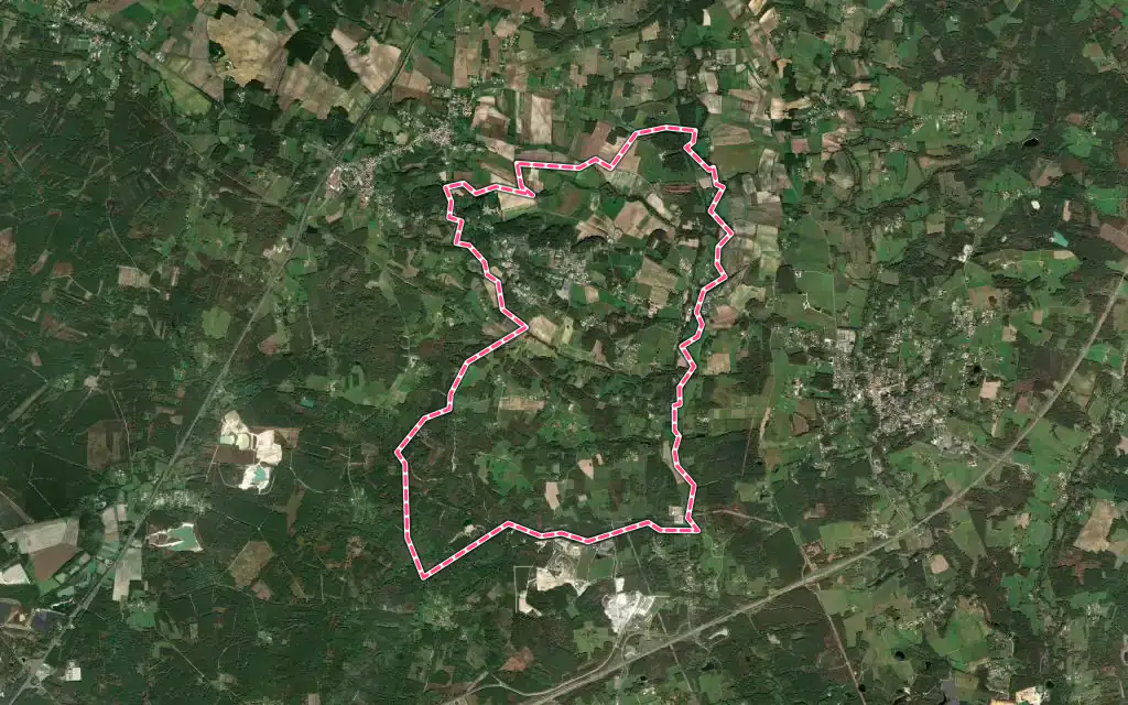 Vue satellite de Orignolles avec ses contours administratifs