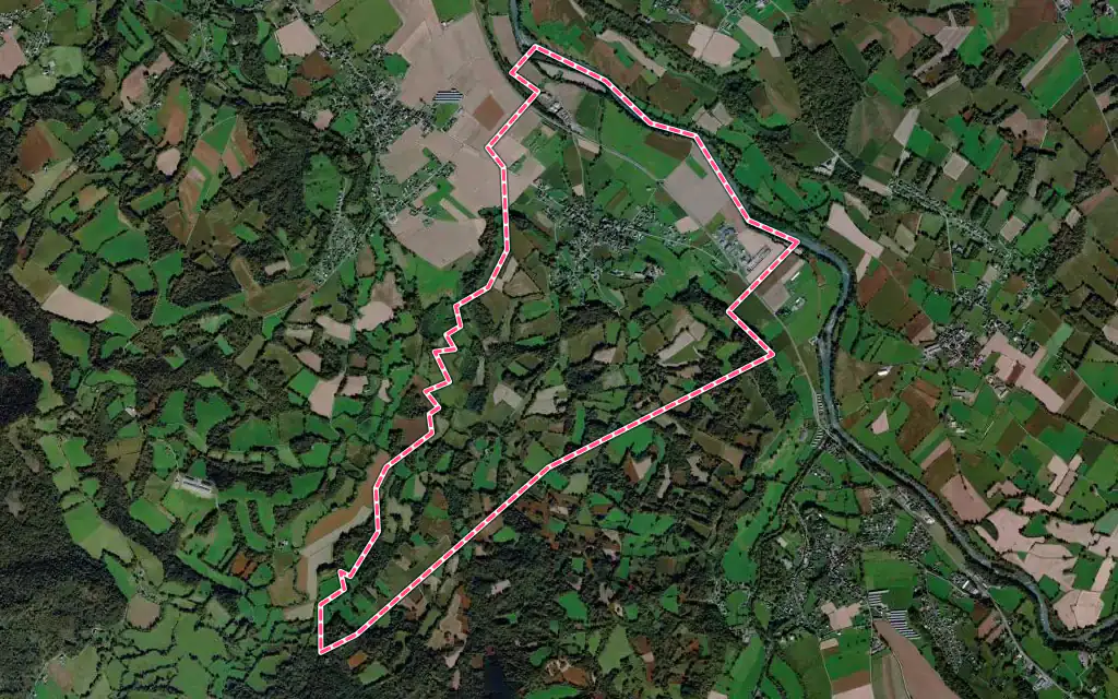 Vue satellite de Orin avec ses contours administratifs