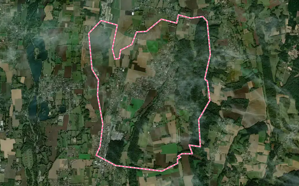 Vue satellite de Orleix avec ses contours administratifs