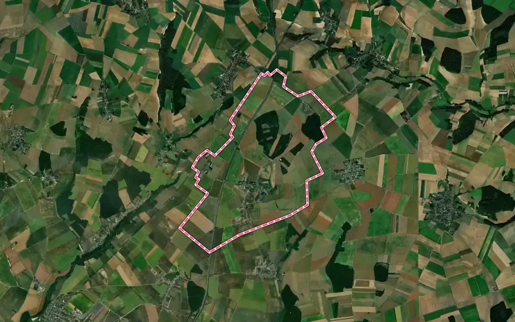 Vue satellite de Oroër avec ses contours administratifs