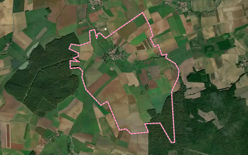 Vue satellite de Oron avec ses contours administratifs
