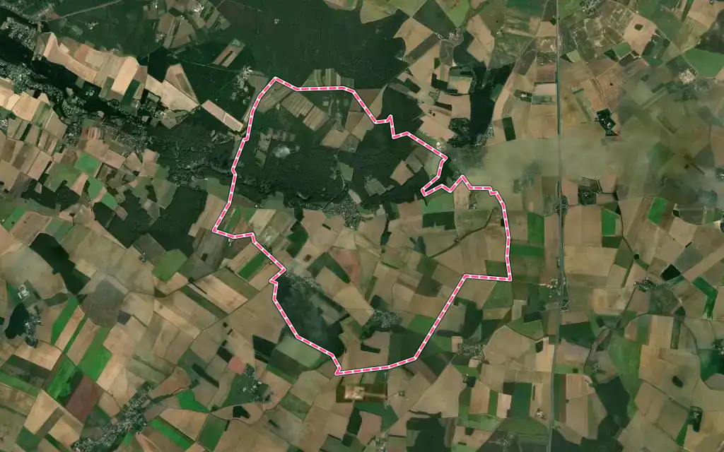 Vue satellite de Orphin avec ses contours administratifs