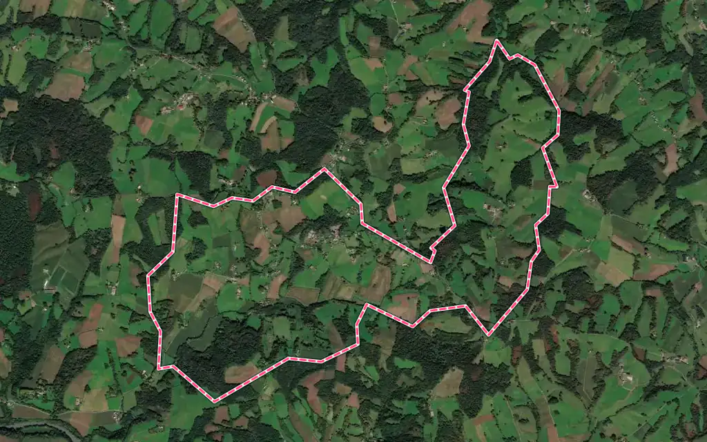 Vue satellite de Orriule avec ses contours administratifs