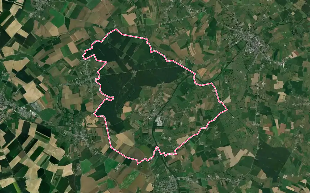 Vue satellite de Ors avec ses contours administratifs