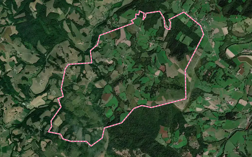 Vue satellite de Orsanco avec ses contours administratifs
