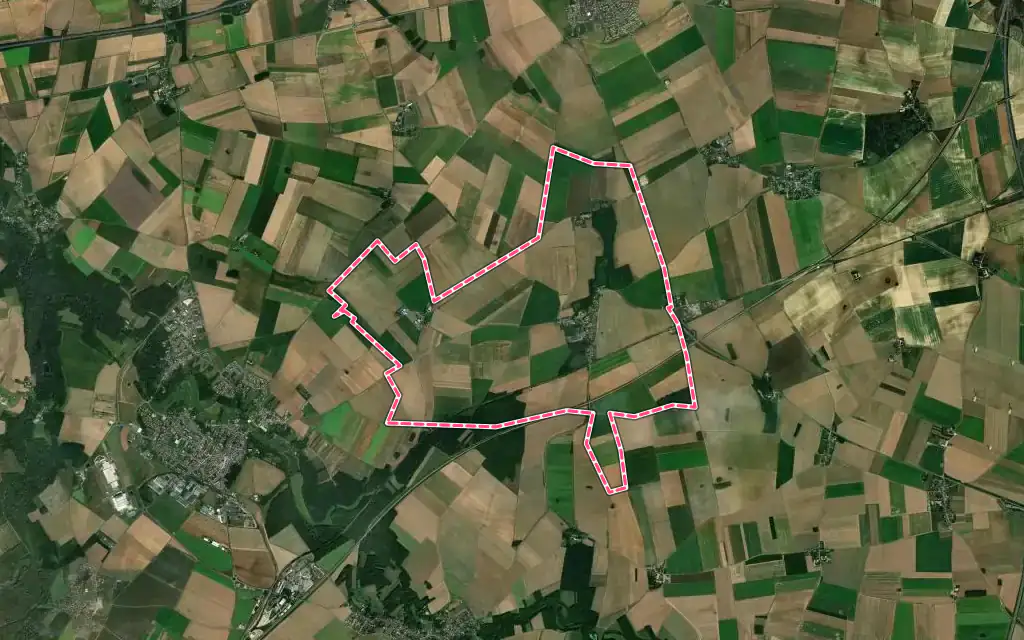 Vue satellite de Orsonville avec ses contours administratifs
