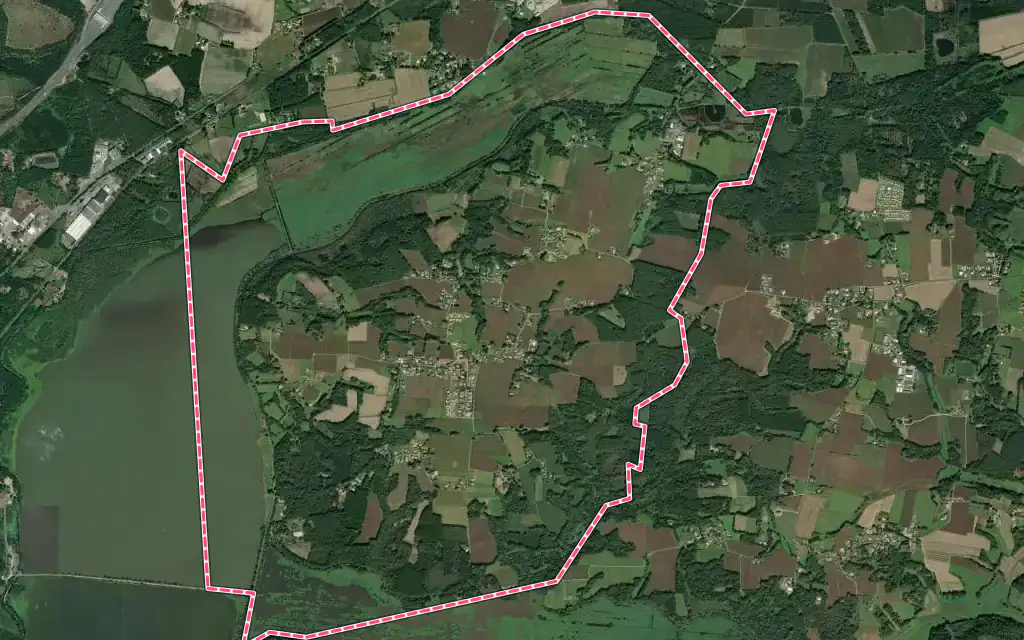 Vue satellite de Orx avec ses contours administratifs
