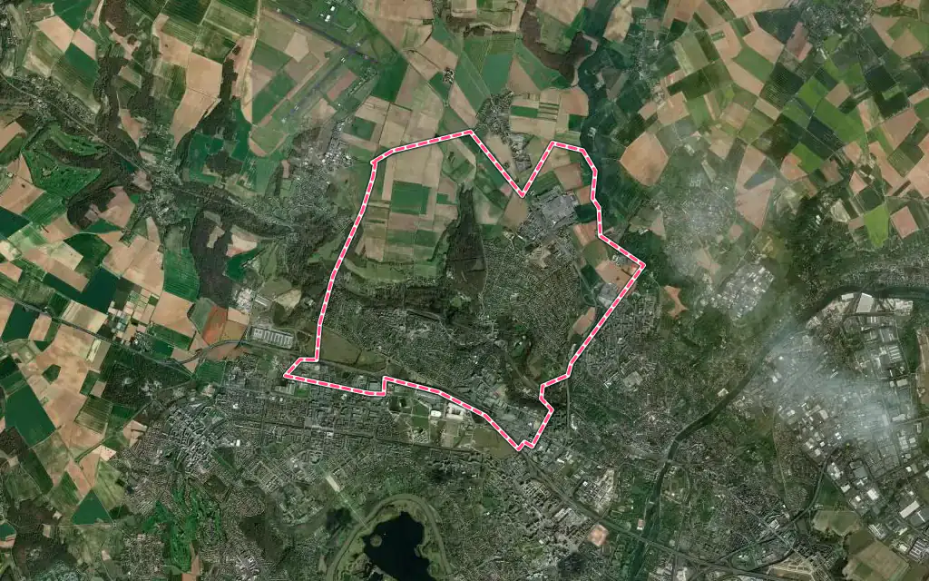 Vue satellite de Osny avec ses contours administratifs