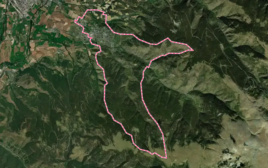 Vue satellite de Osséja avec ses contours administratifs