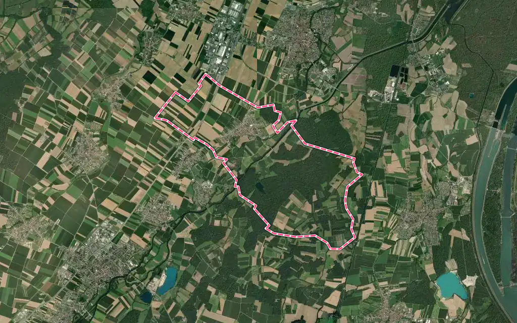 Vue satellite de Osthouse avec ses contours administratifs