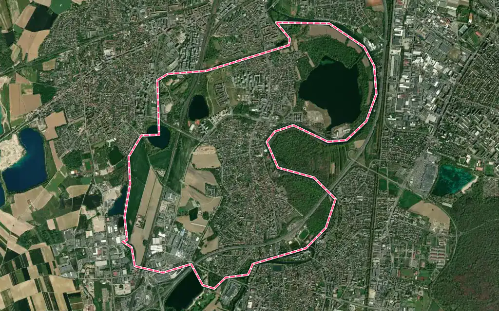 Vue satellite de Ostwald avec ses contours administratifs