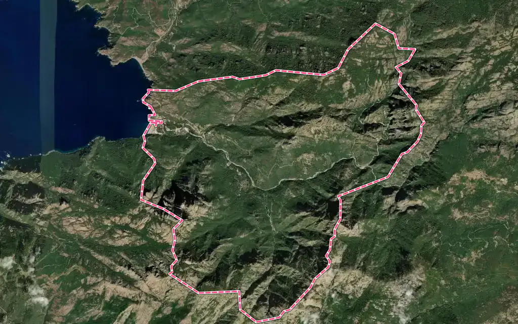 Vue satellite de Ota avec ses contours administratifs