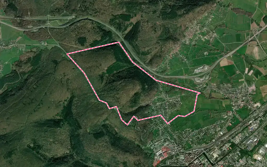 Vue satellite de Ottersthal avec ses contours administratifs