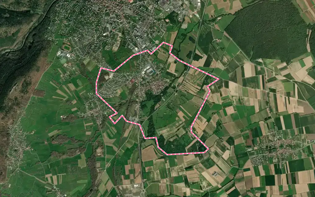 Vue satellite de Otterswiller avec ses contours administratifs