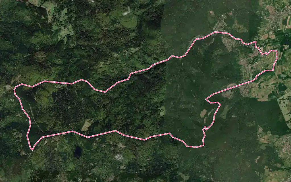 Vue satellite de Ottrott avec ses contours administratifs