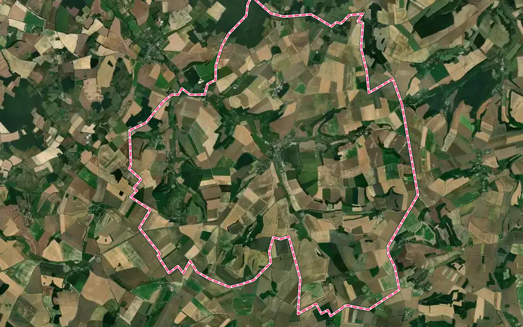 Vue satellite de Ouanne avec ses contours administratifs