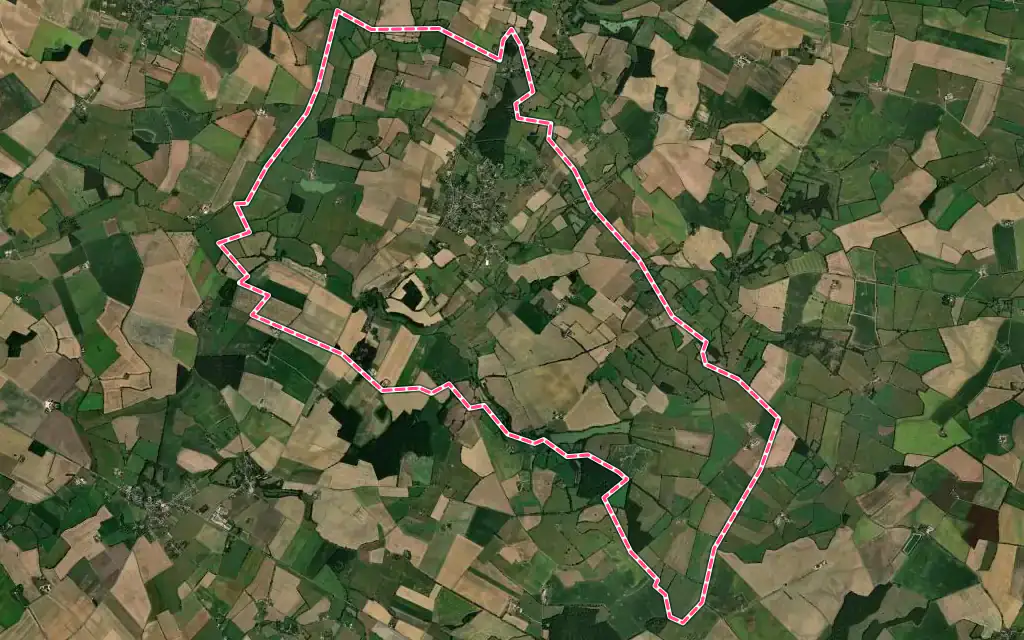 Vue satellite de Ourouer-les-Bourdelins avec ses contours administratifs