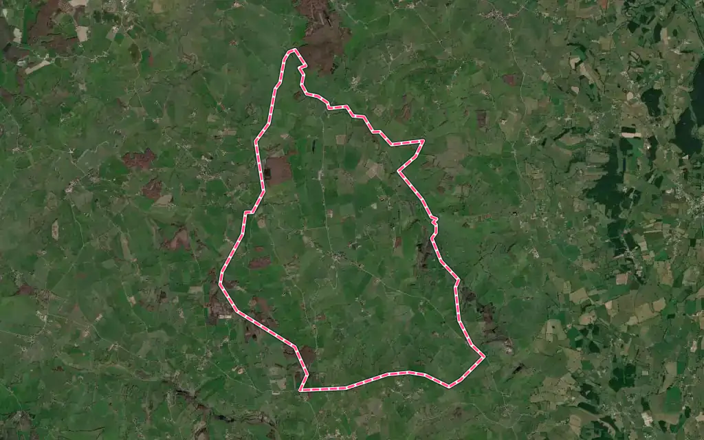 Vue satellite de Oyé avec ses contours administratifs