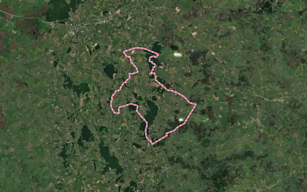 Vue satellite de Ozolles avec ses contours administratifs