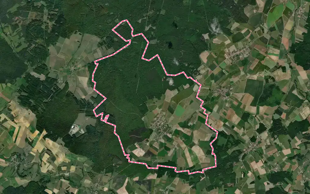 Vue satellite de Padoux avec ses contours administratifs