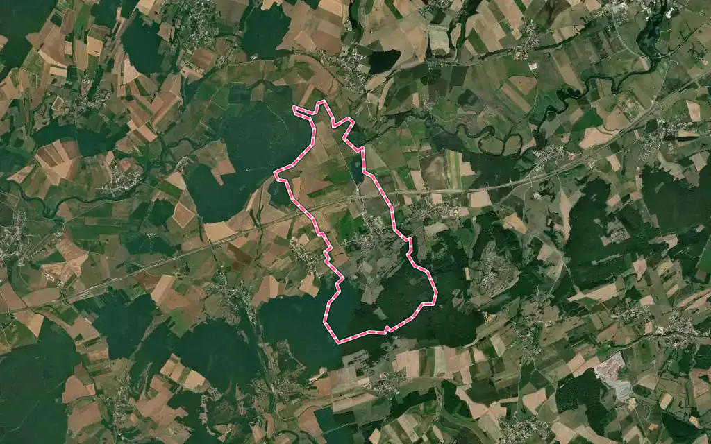 Vue satellite de Pagney avec ses contours administratifs