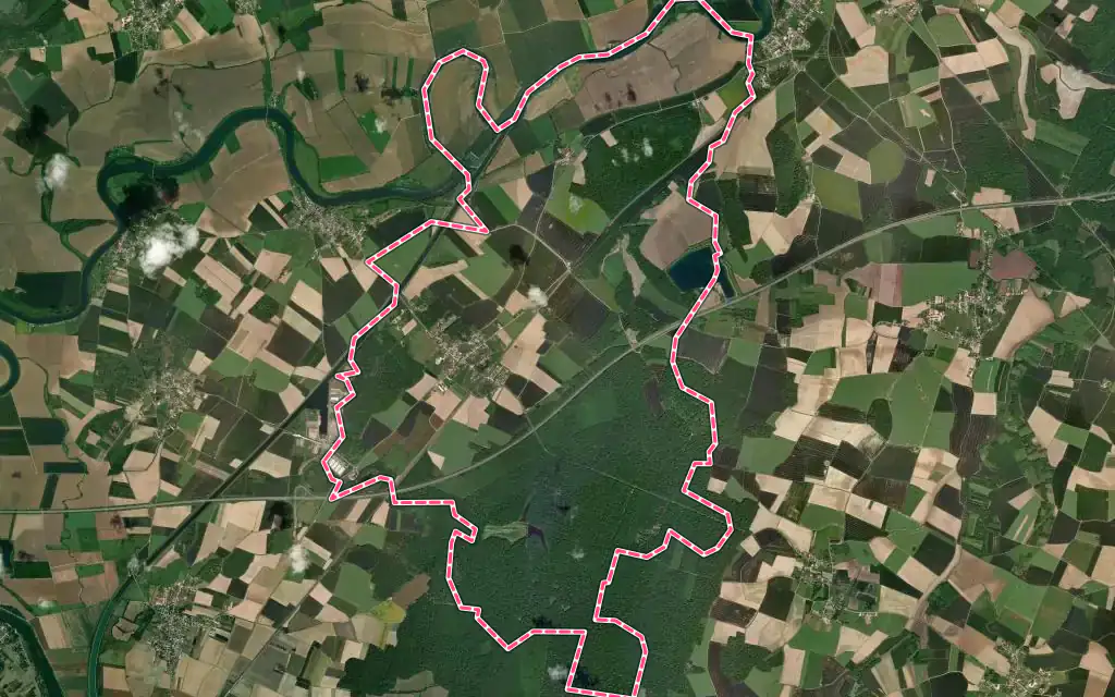 Vue satellite de Pagny-le-Château avec ses contours administratifs