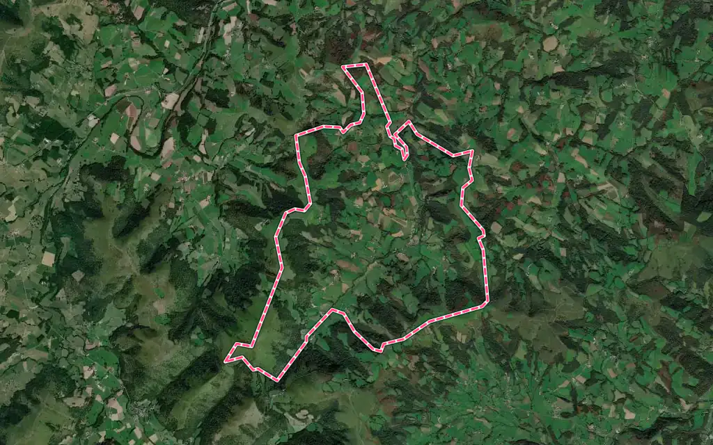Vue satellite de Pagolle avec ses contours administratifs
