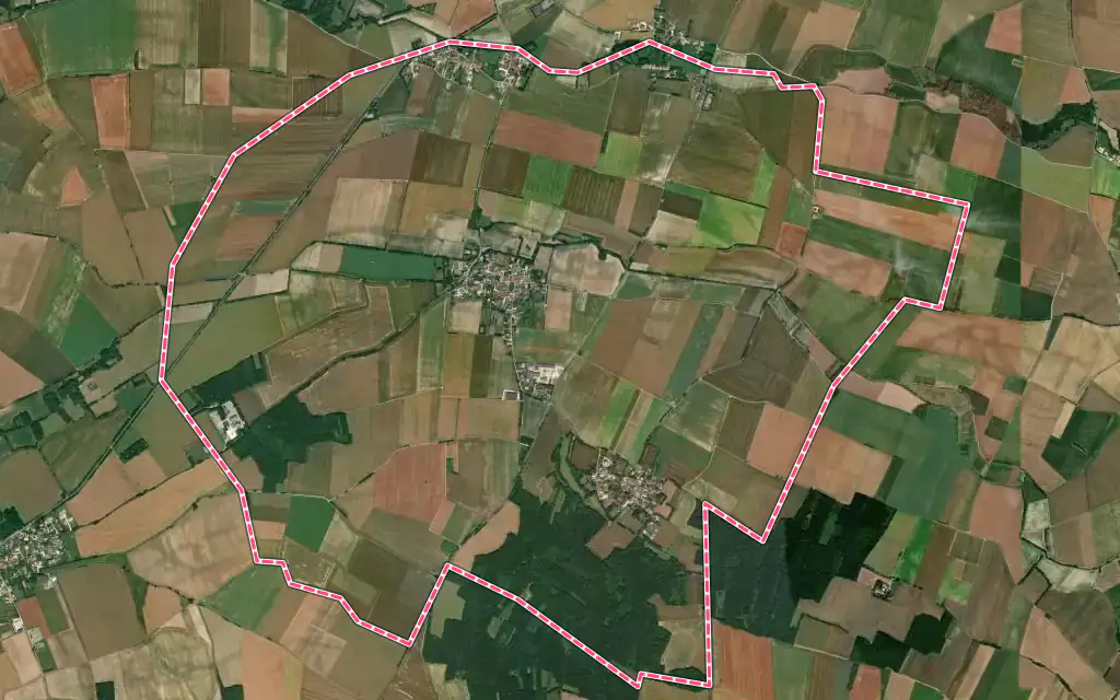 Vue satellite de Paillé avec ses contours administratifs