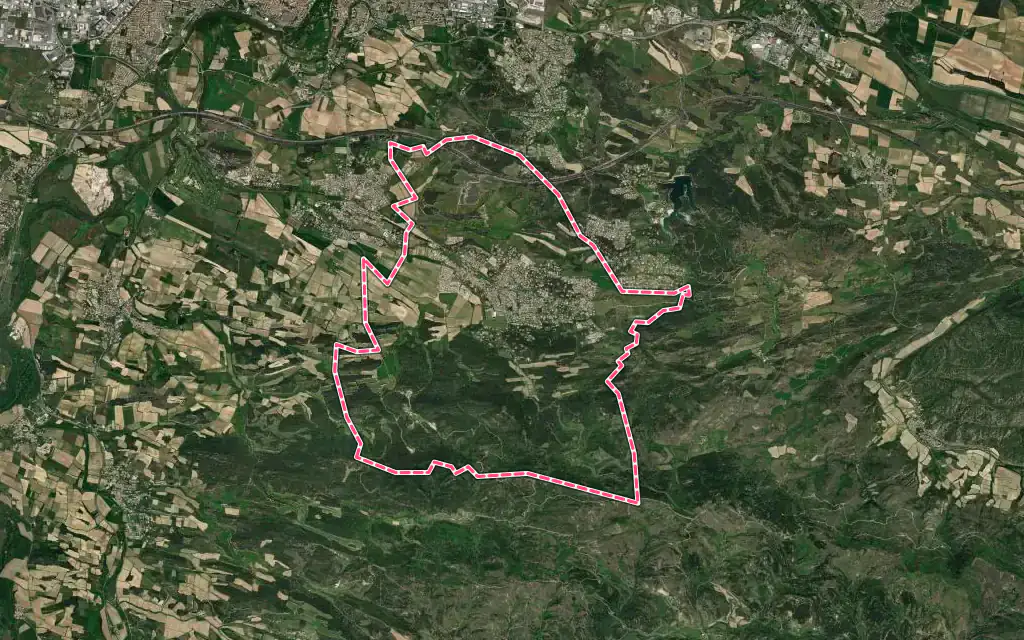 Vue satellite de Palaja avec ses contours administratifs