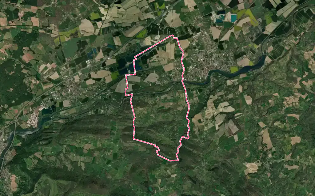 Vue satellite de Palaminy avec ses contours administratifs