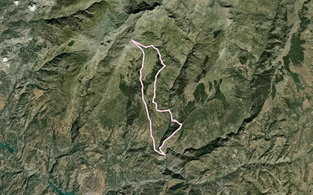 Vista satélite de Pampaneira con su contorno administrativo