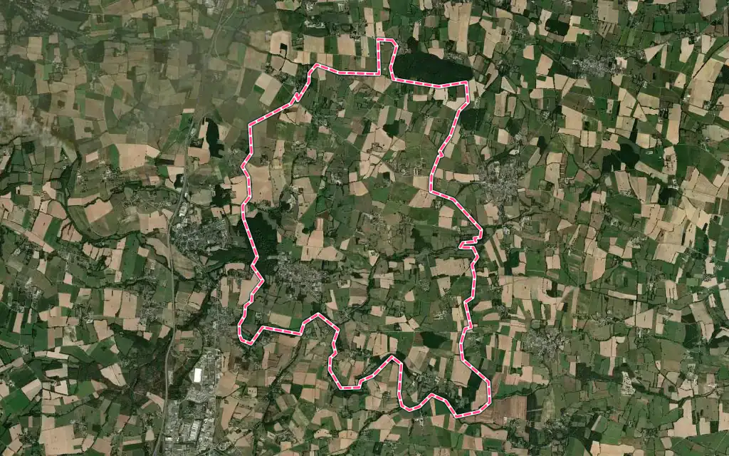 Vue satellite de Pancé avec ses contours administratifs