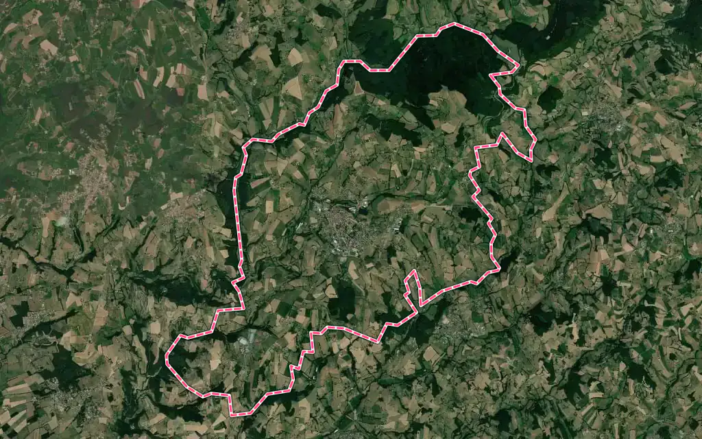Vue satellite de Panissières avec ses contours administratifs