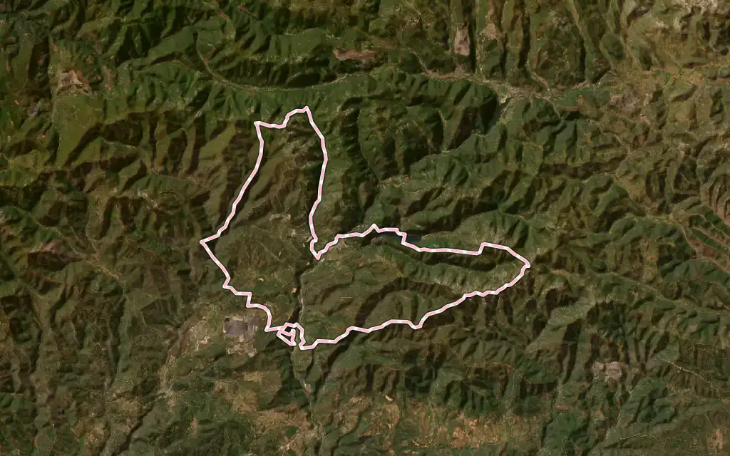 Vista satélite de Páramo del Sil con su contorno administrativo