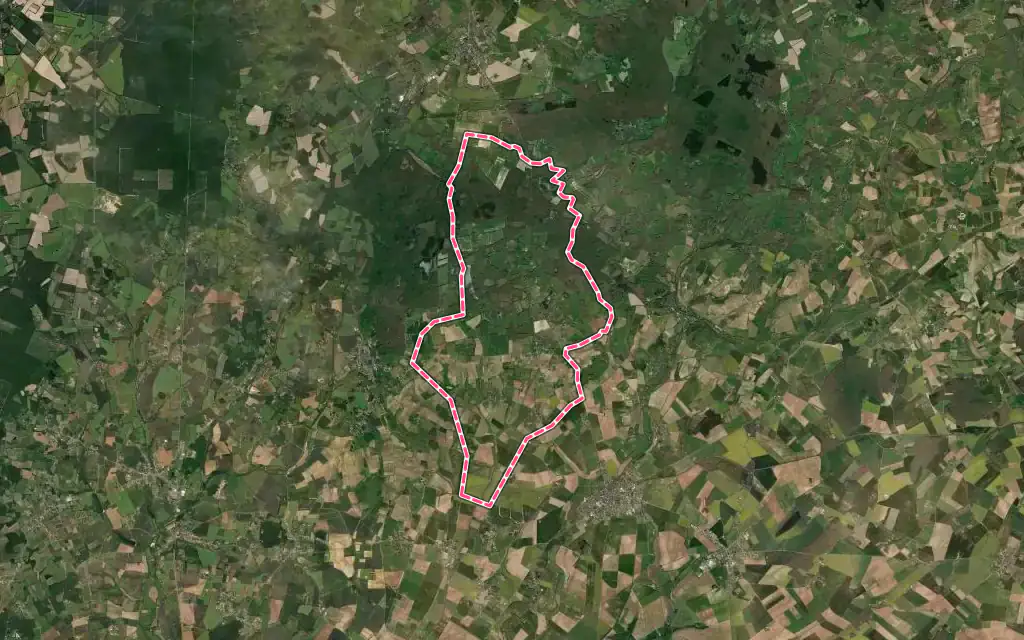 Vue satellite de Parassy avec ses contours administratifs