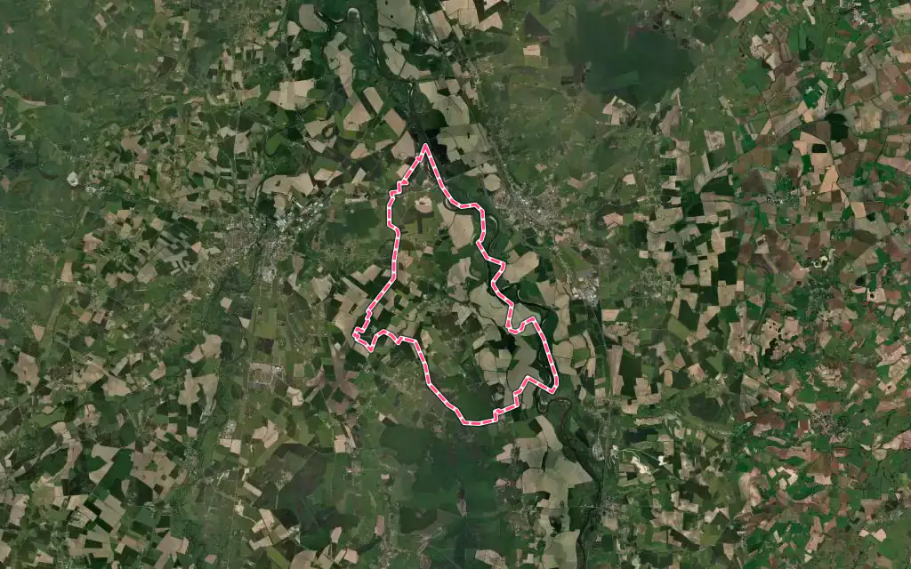 Vue satellite de Paray-sous-Briailles avec ses contours administratifs